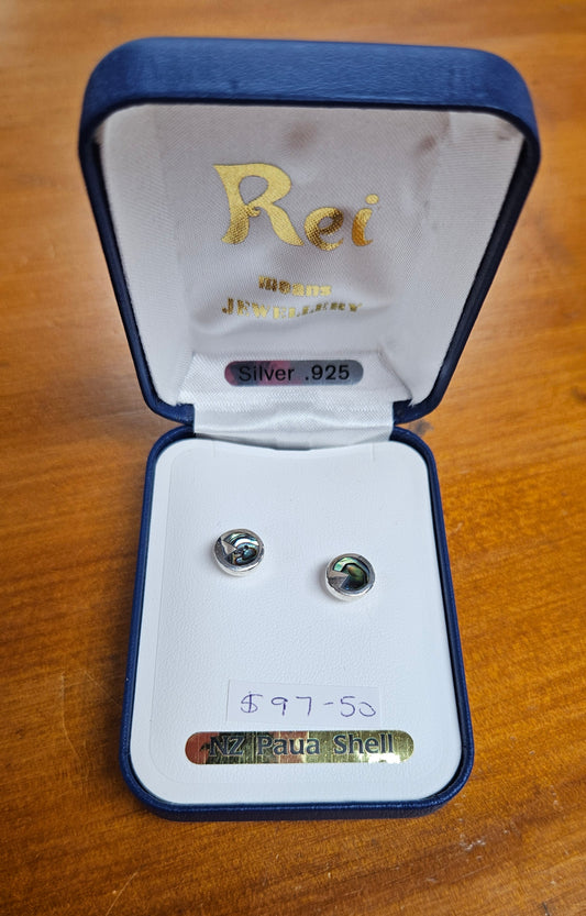 Paua Shell And Sterling Silver Stud Earrings