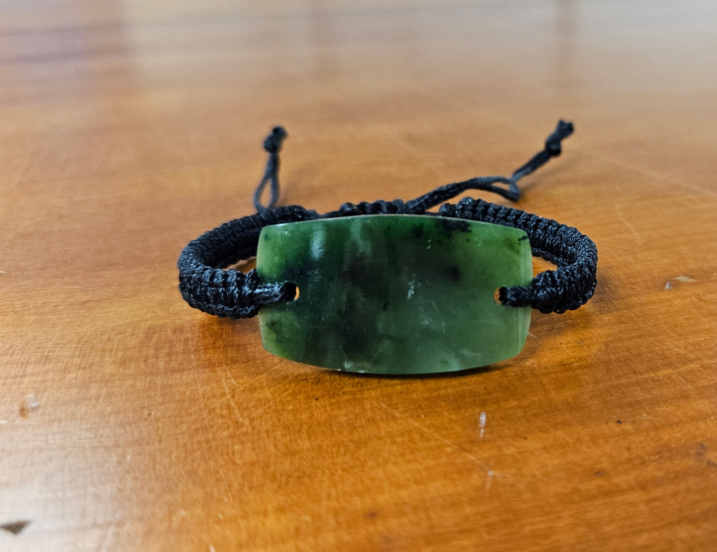 Greenstone And Cord Bracelet