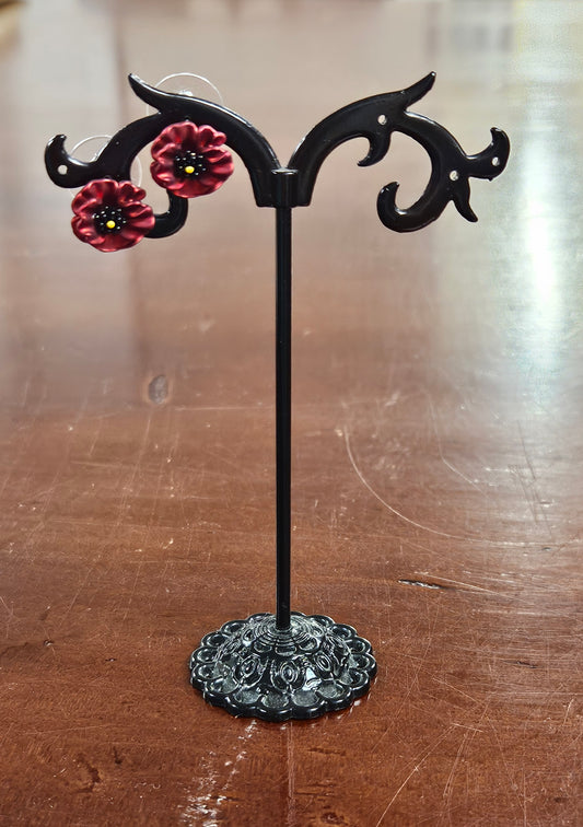 Poppy Flower Stud Earrings