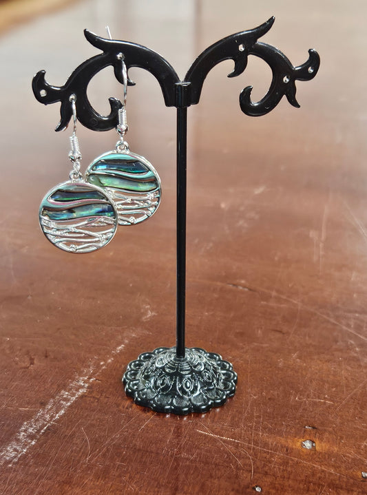 Paua Shell Hook Earrings
