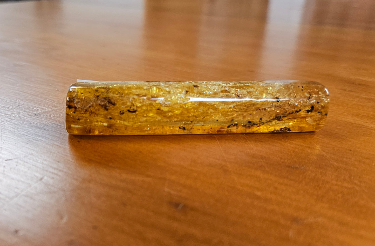 Polished Kauri Gum Featuring Captured Ants