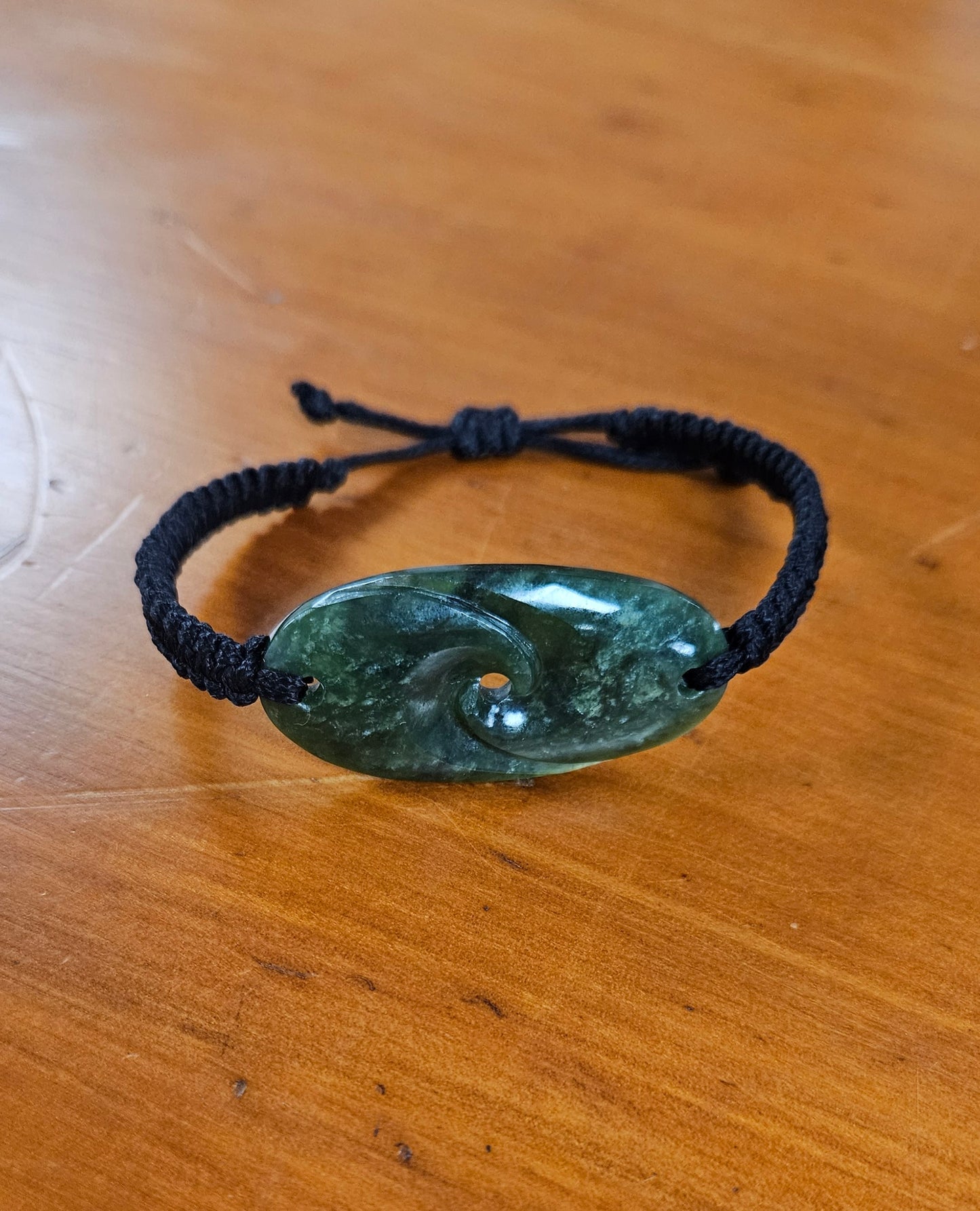 Greenstone Adjustable Corded Bracelet