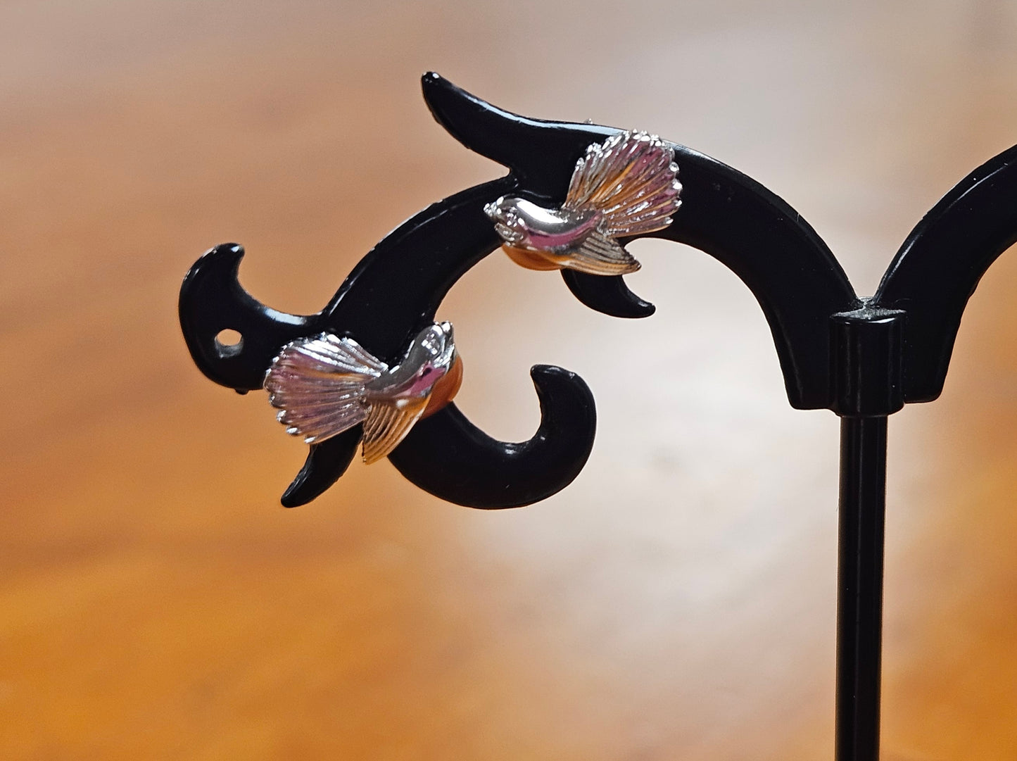 Fantail / Piwakawaka Sterling Silver Stud Earrings