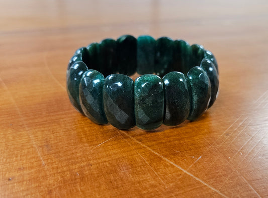 Greenstone Beaded Stretch Bracelet