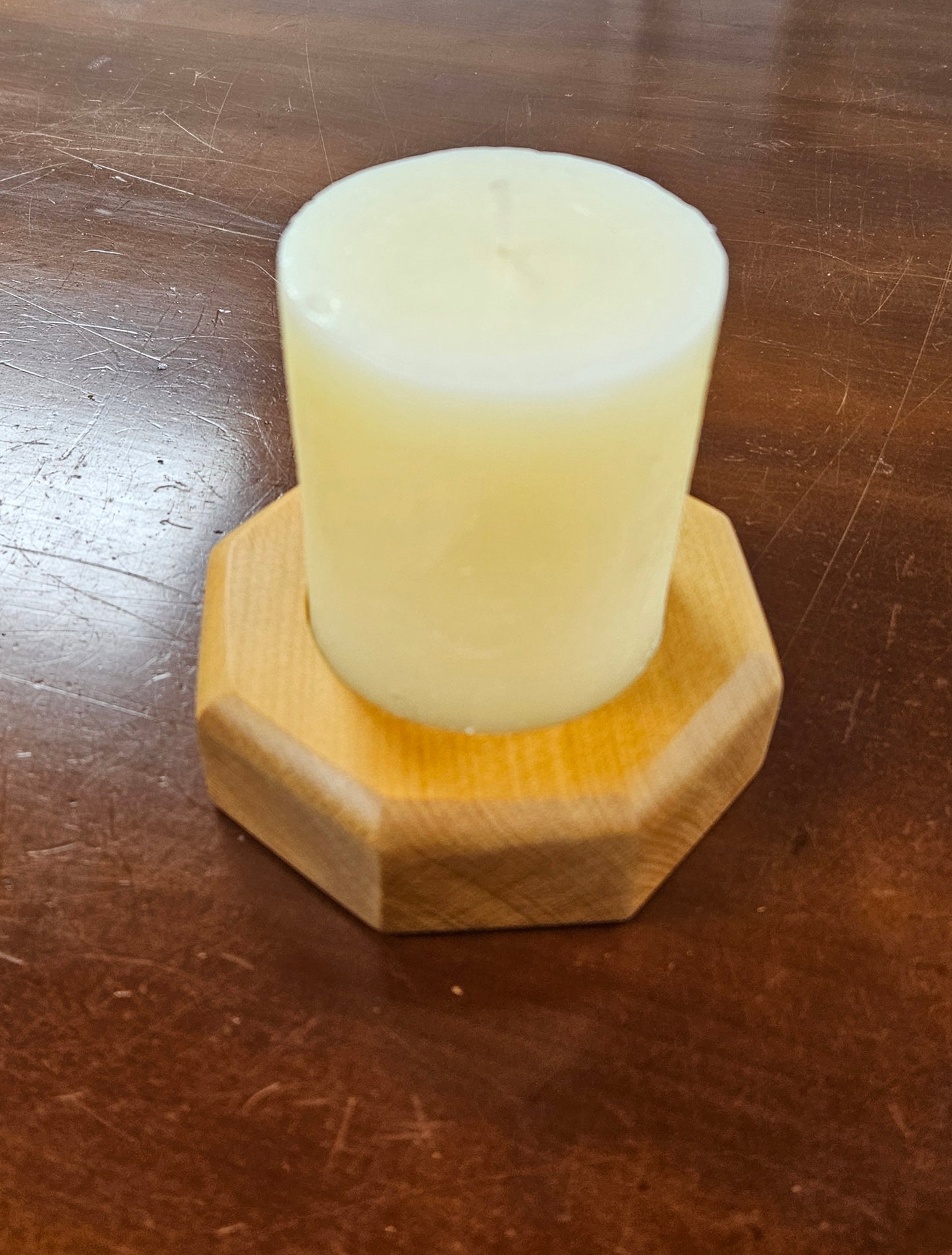 Kauri Candle Holder With Candle