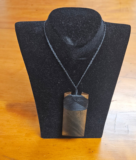 Kauri Wood Pendant, Large Dark Tones