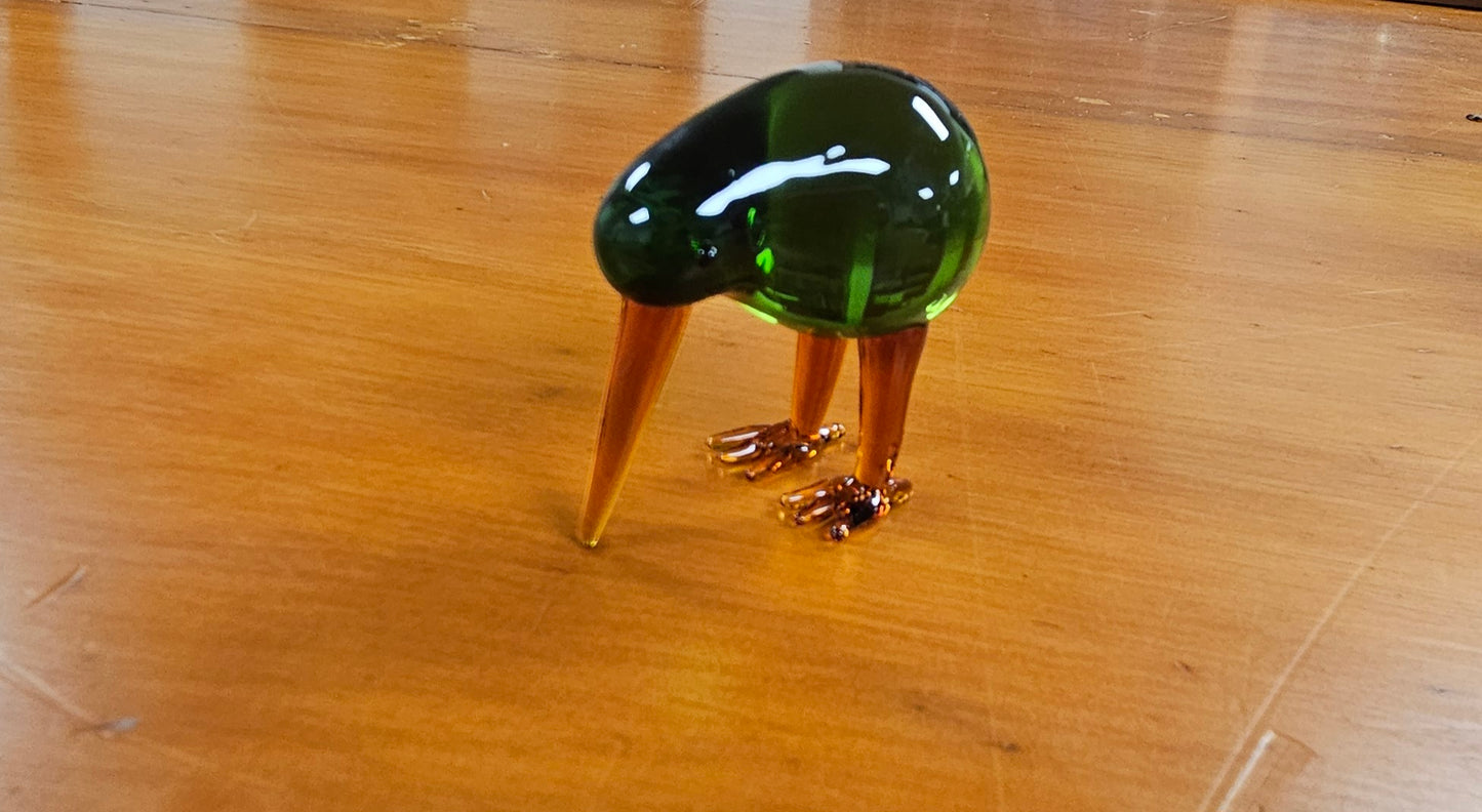 Glass Kiwi And Pukeko Ornament