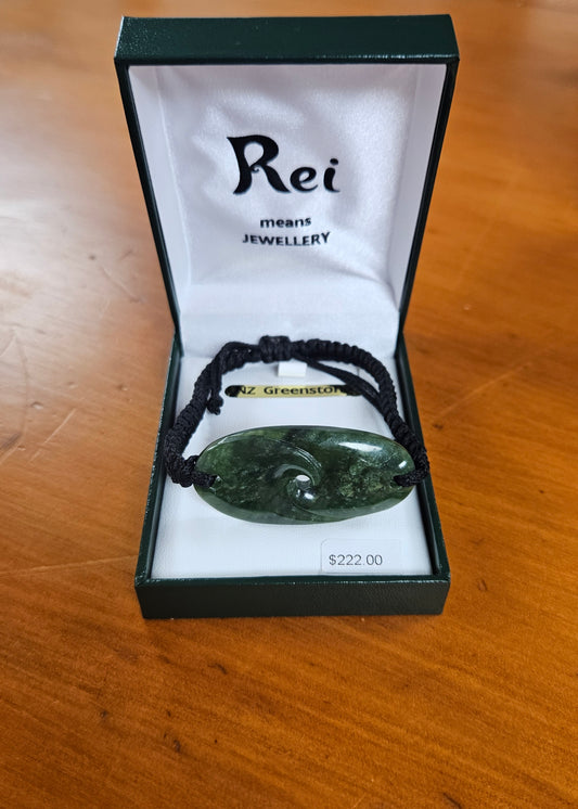 Greenstone Adjustable Corded Bracelet