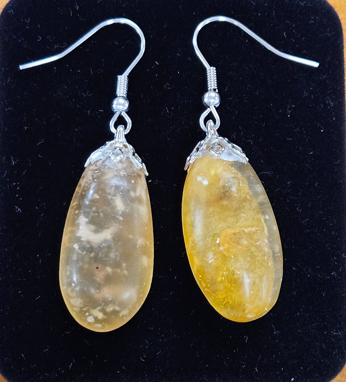 Kauri Gum Earrings.. Long Oval