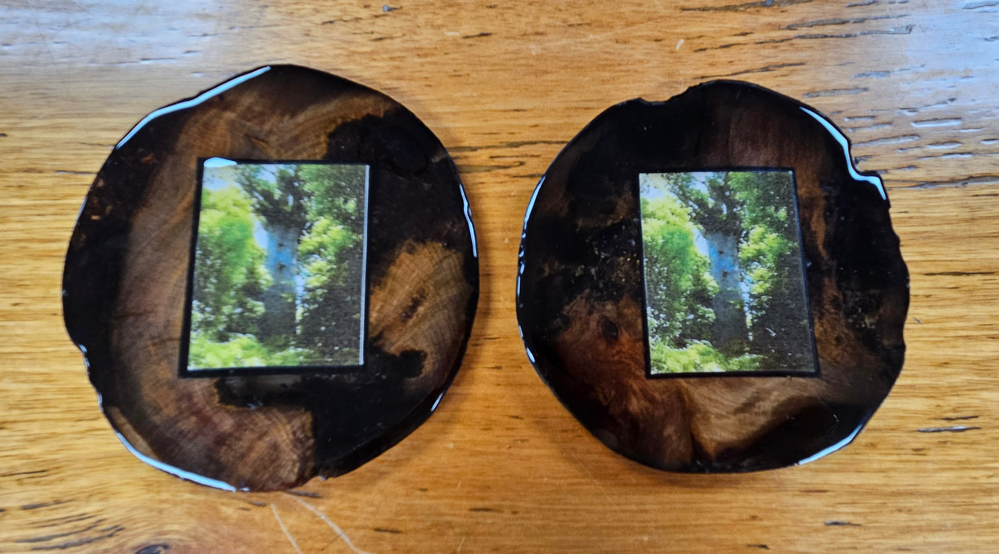 Swamp Kauri Coasters With Photo Inset