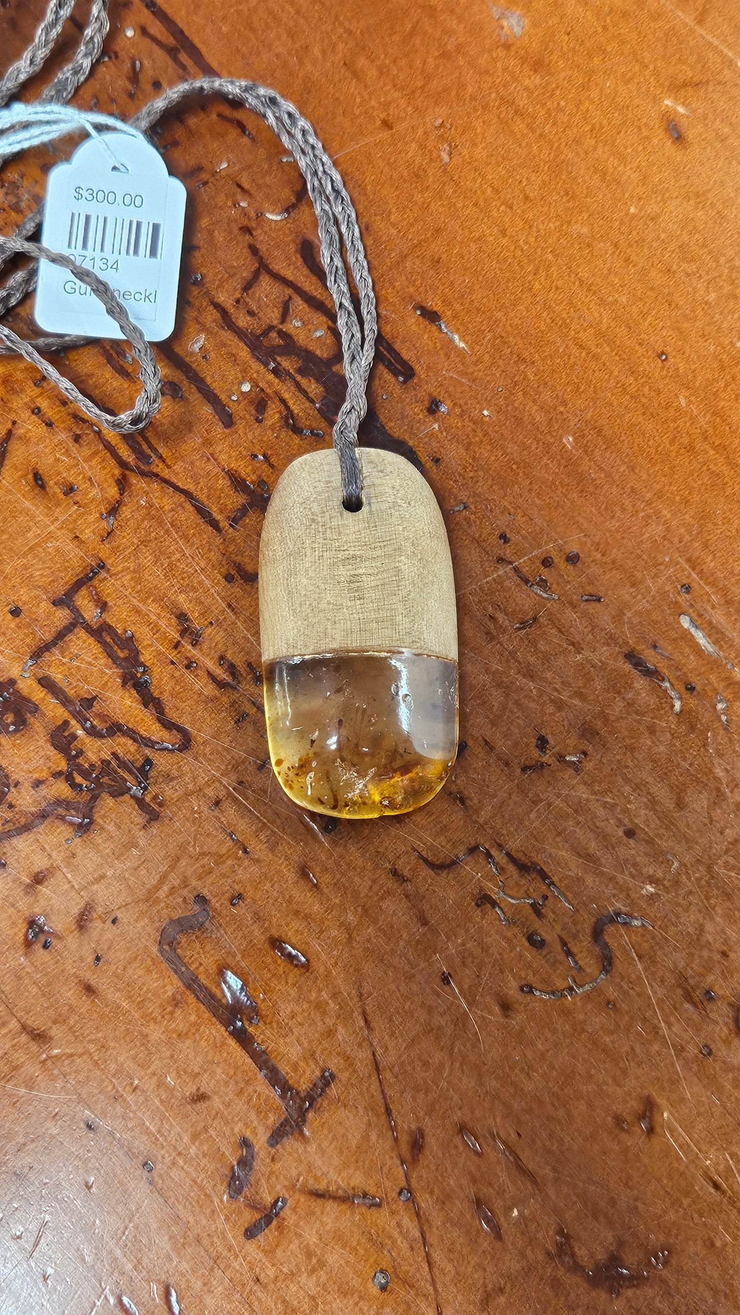 Kauri Gum And Kauri Wood Pendant