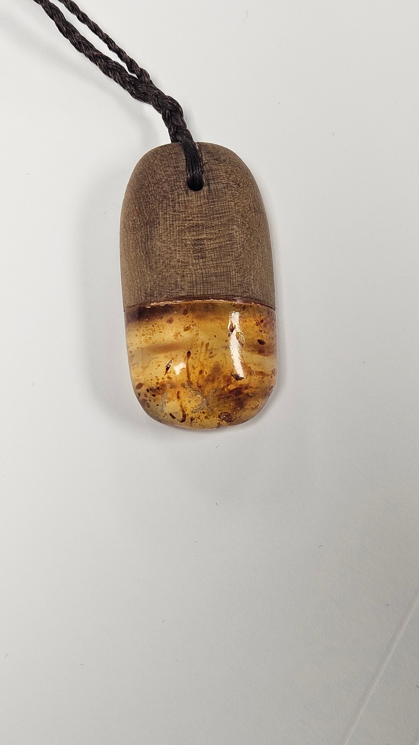 Kauri Gum And Kauri Wood Pendant
