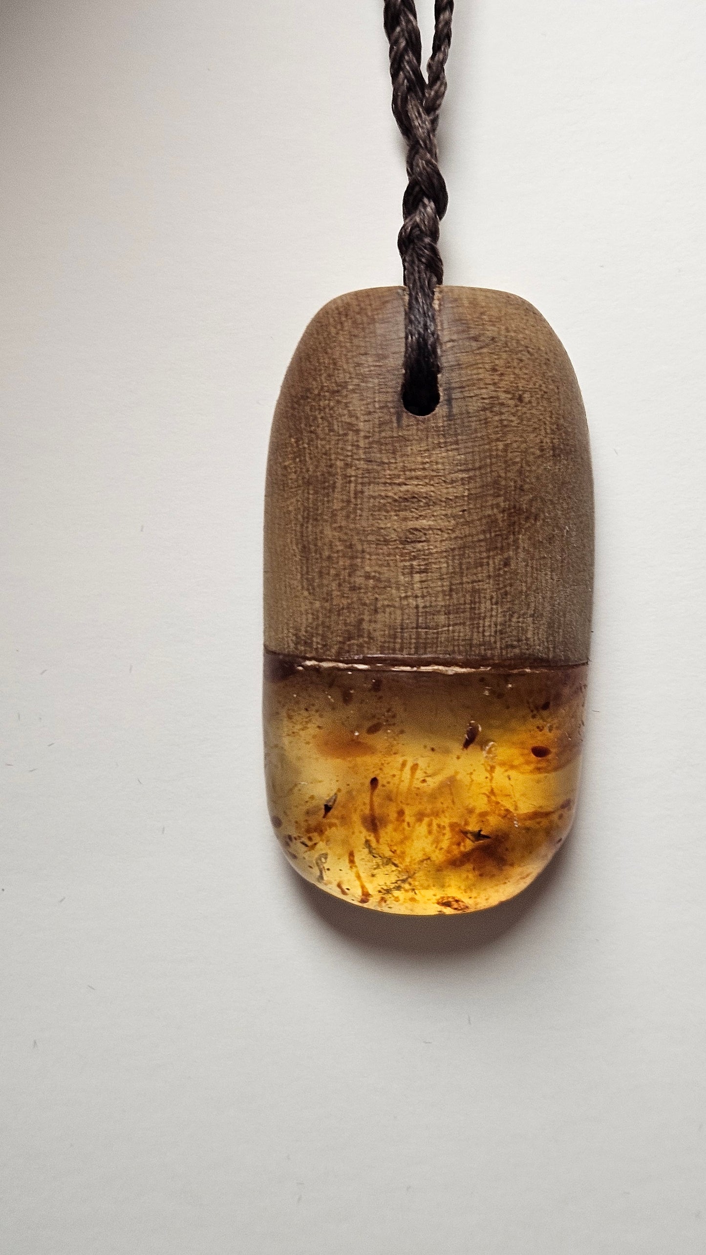 Kauri Gum And Kauri Wood Pendant