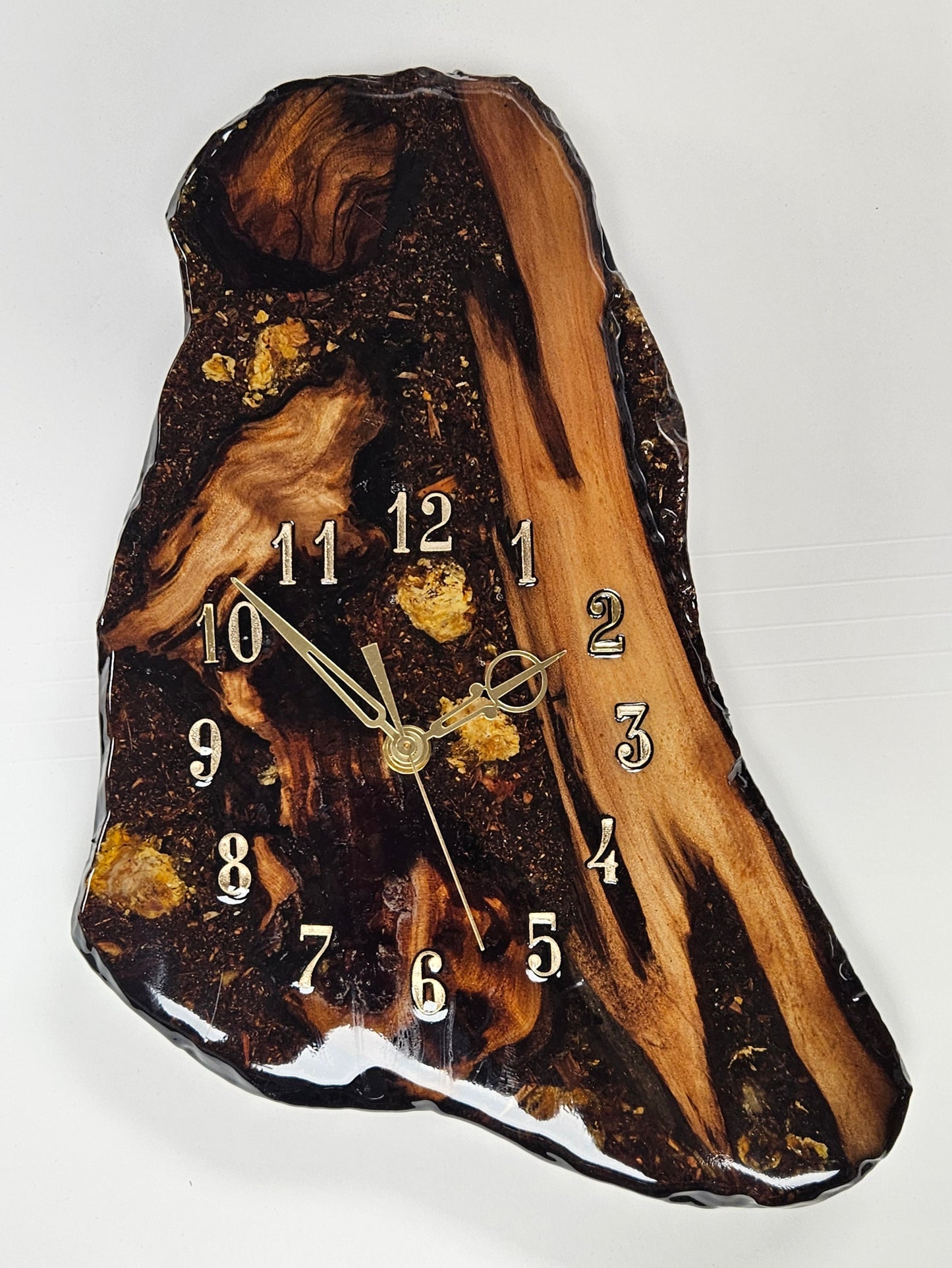 Swamp Kauri Clock Rounded Triangle Shape
