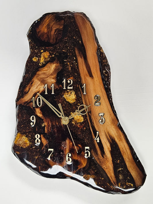Swamp Kauri Clock Rounded Triangle Shape